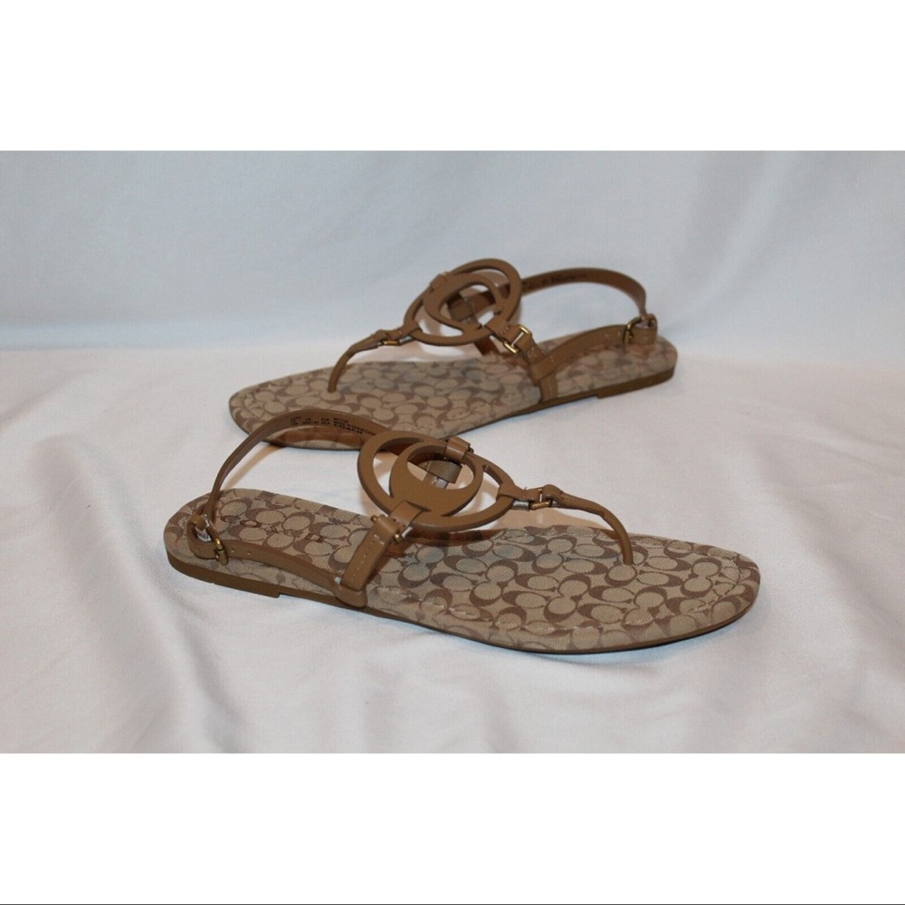 Coach Authentic Brown Logo Sandals for Women - Picture 7 of 7